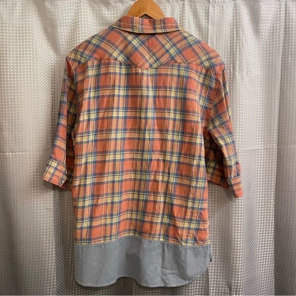 AllSaints | All Saints Township HS Shirt Coral Base Check Button Down Shirt - Picture 5 of 6